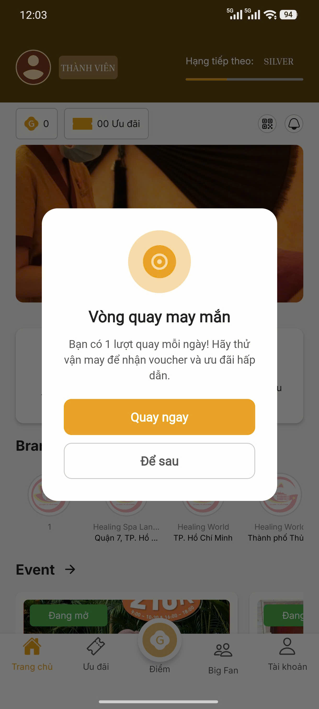 Hiện trạng popup Vòng quay — quá đơn giản